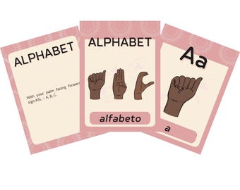 Alphabet Flashcards | English, Spanish & ASL (Digital Download)