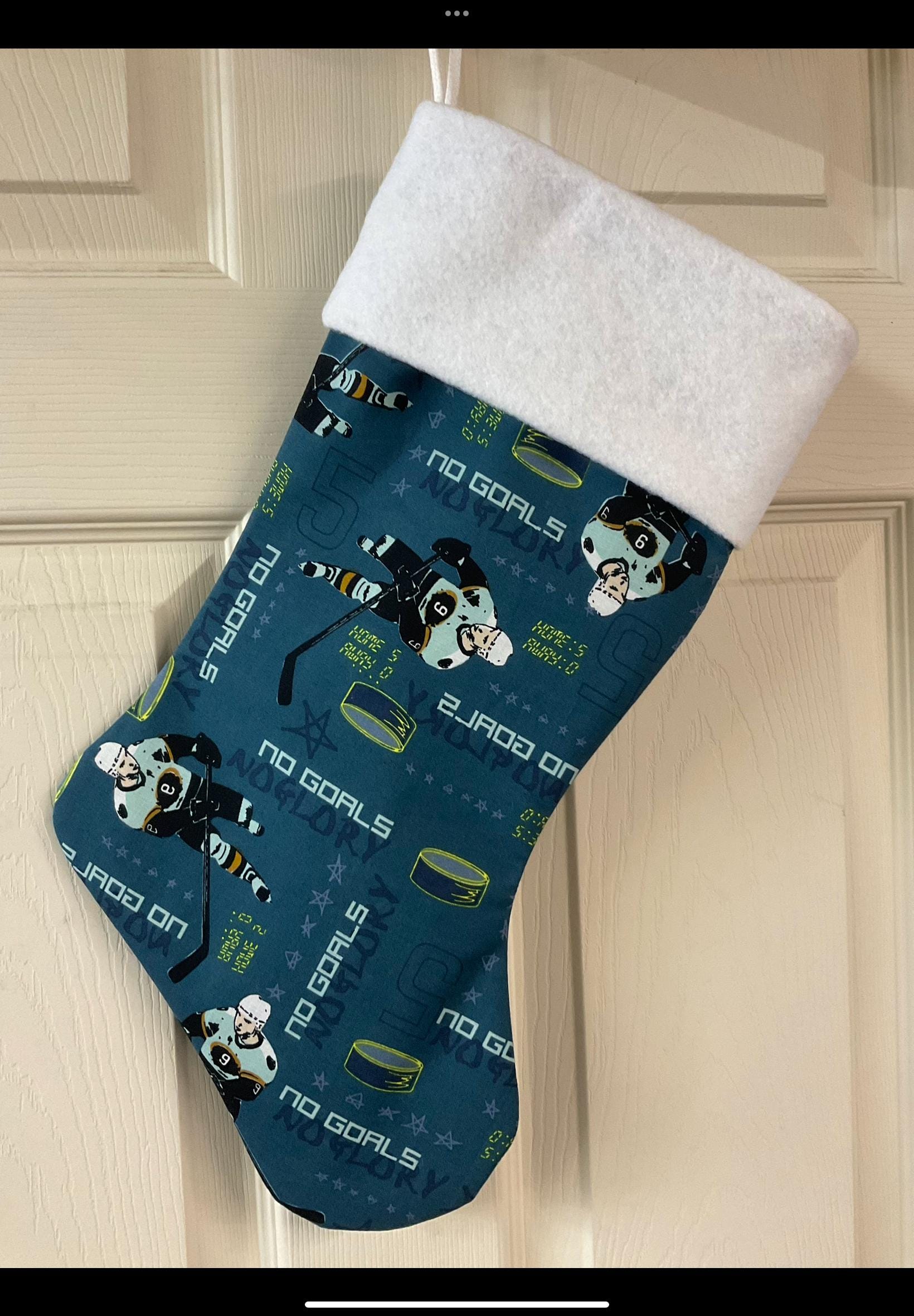 Discover Hockey logo, no goals no glory Christmas Stocking