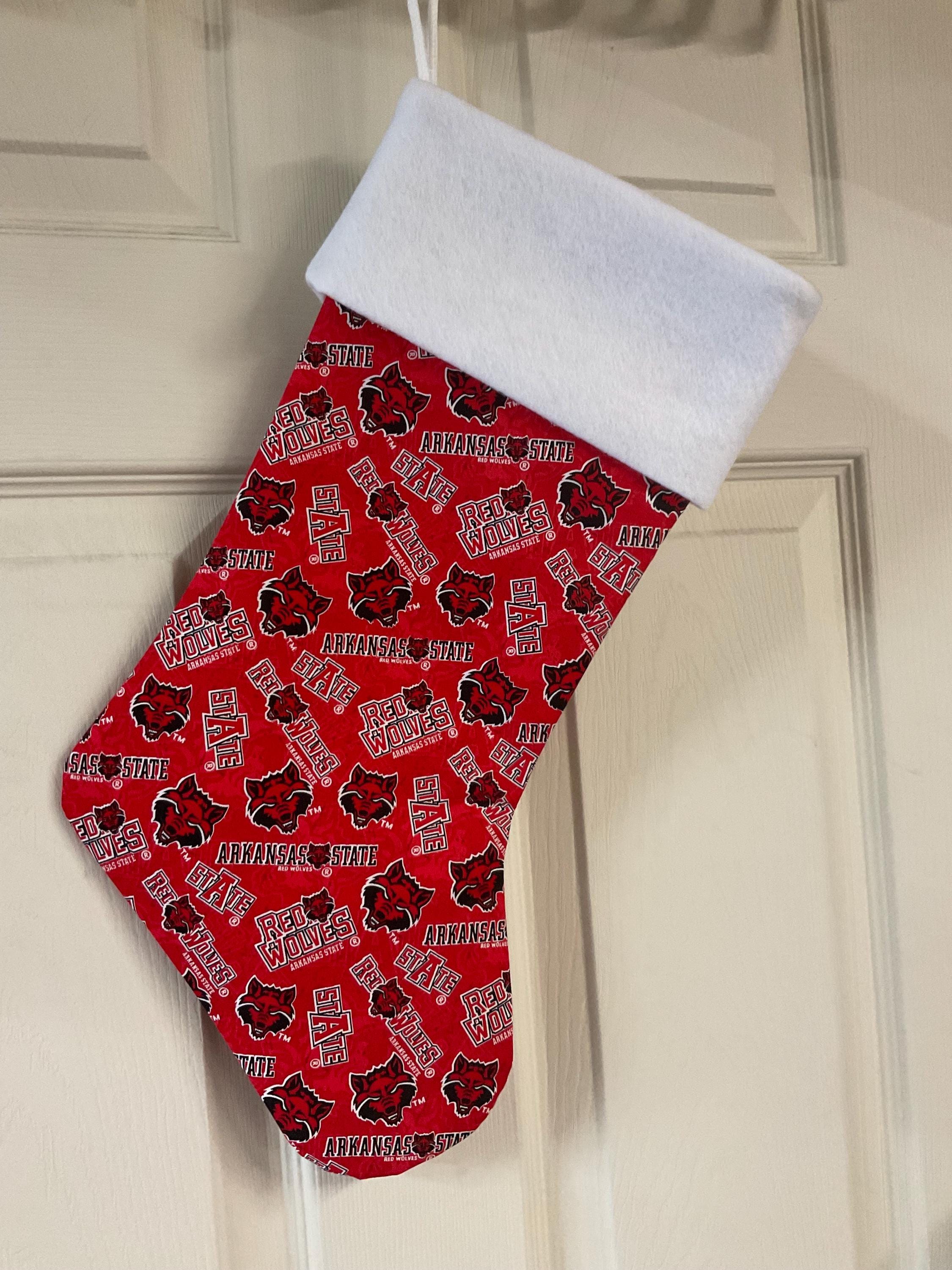 Discover Arkansas Red Wolves Christmas Stocking