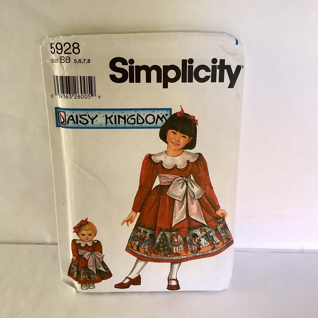 Simplicity 5928 Sewing Pattern Girls Dress With Sash Daisy Kingdom ...