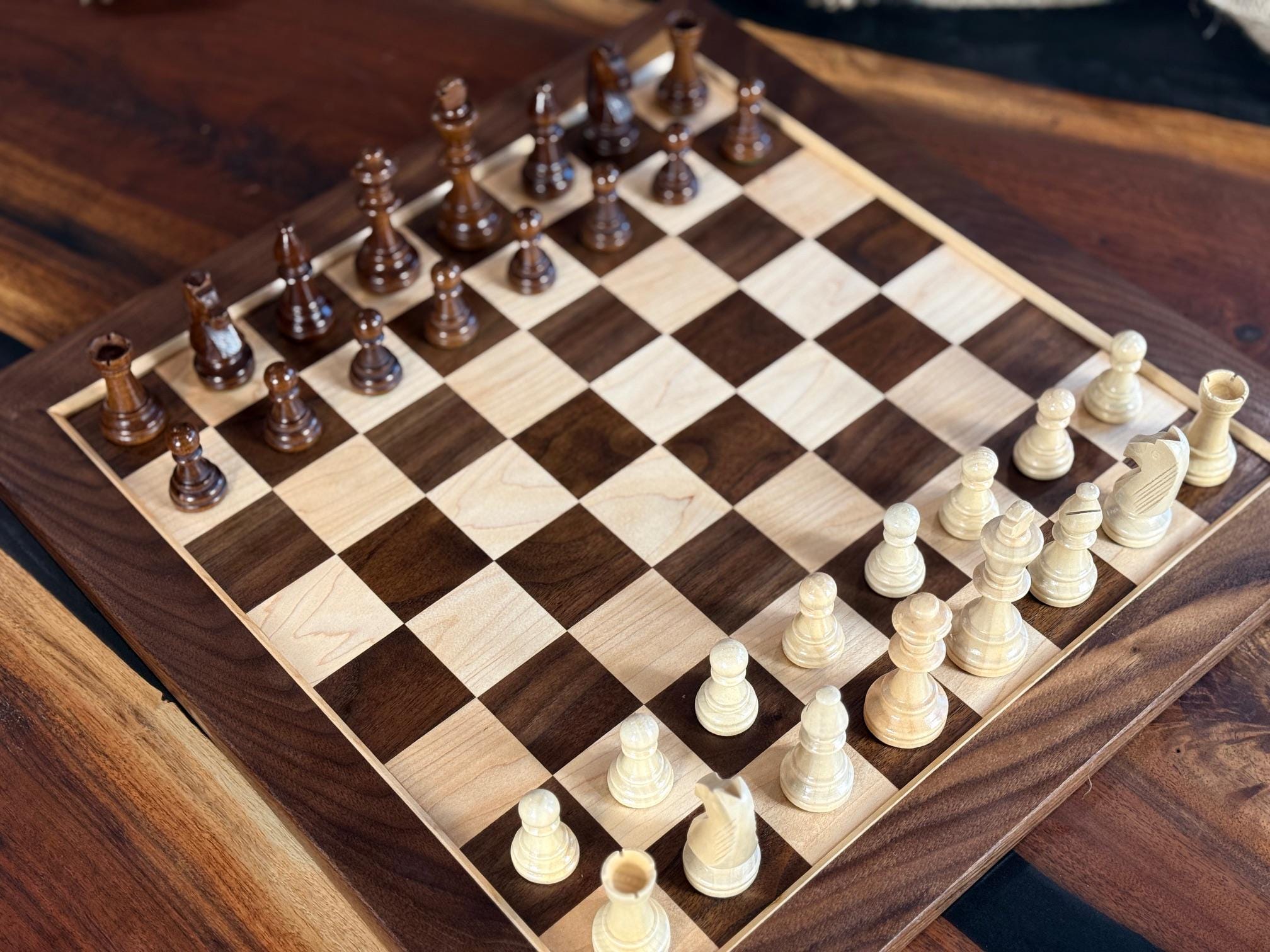 Personalized, Solid Hardwood Hand Made Walnut and Maple Reversible ...