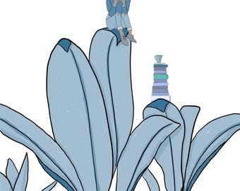 Ti Time in Blue 11x14” print