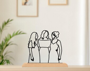 Custom 3D Line Art Portrait, Personalized Wedding Gift for Bride, Drawing from Photo