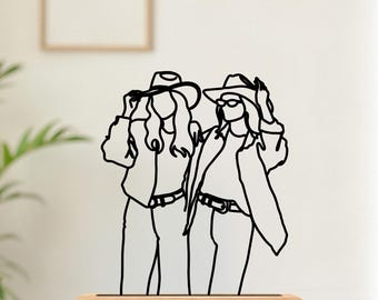 Custom 3D Printing, Birthday Gift for Sister, Line Art Portrait from Favorite Photo
