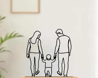 Custom 3D Printing: Line Art Portrait from Photo, Personalized Family Gift