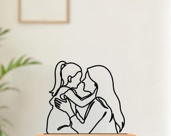 Custom 3D Printing Portrait: First Mothers Day Gift, New Mom Gift