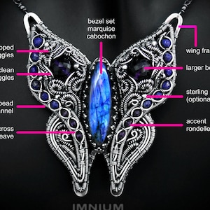 Butterfly pendant TUTORIAL - step by step instructions on every detail of this hybrid pendant. Multiple useful adaptable techniques DIY