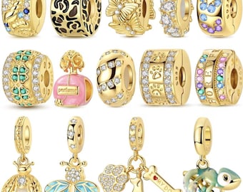 Gold Plated Charm Bead, Animal Dangle for European Bracelet