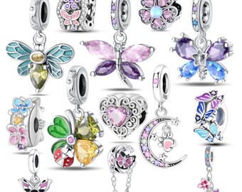 Sterling Silver Charm for European Bracelet: Dangle Bead and Spacer BUY 3 GET 60% OFF