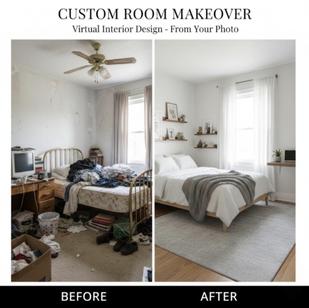 Virtual Interior Design Service: Custom Room Makeover From Photo (PDF ...