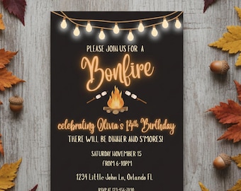 Bonfire Party Invitation