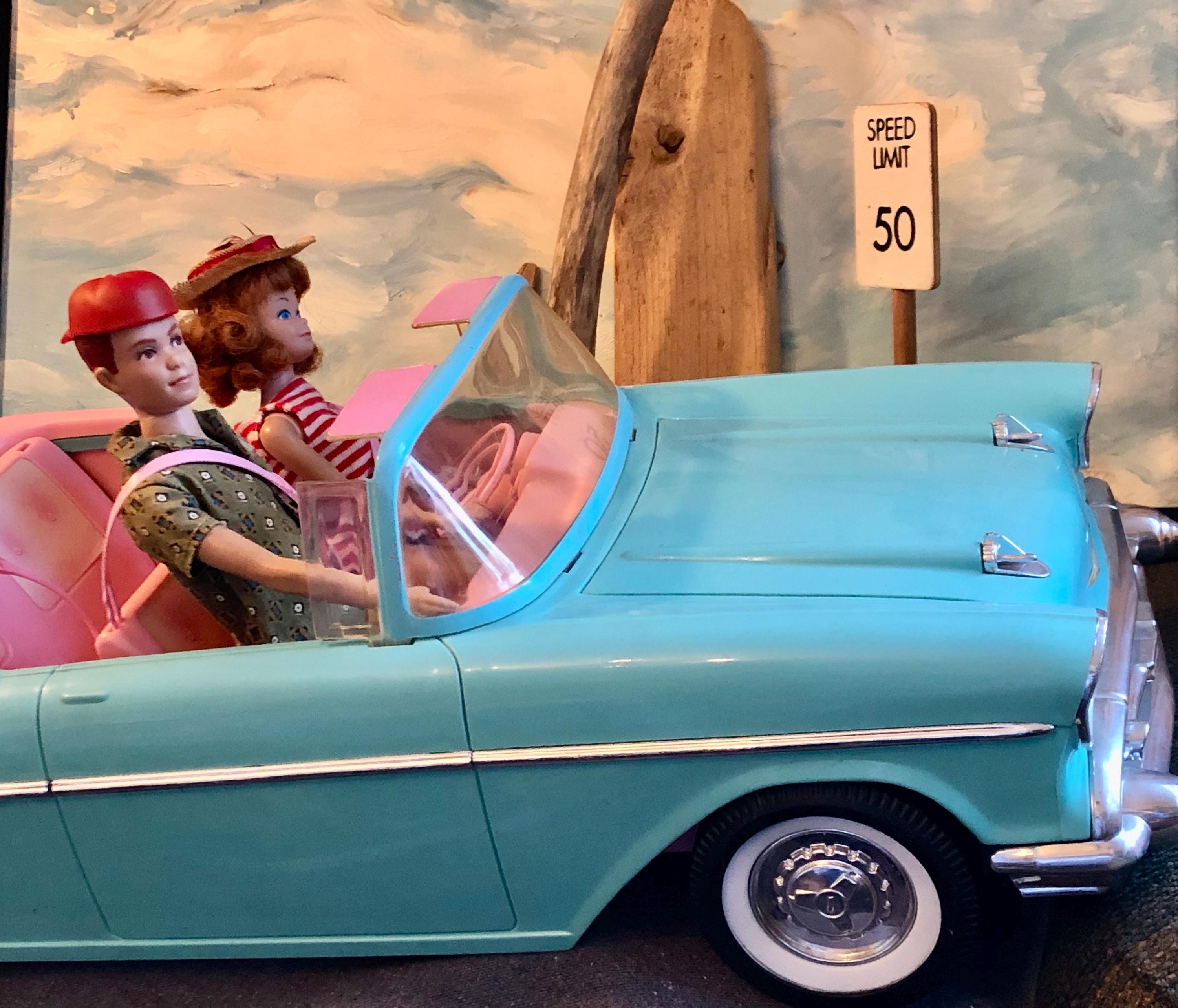 Vintage 1988 Mattel Barbie '57 Chevy Bel Air Convertible Doll Car
