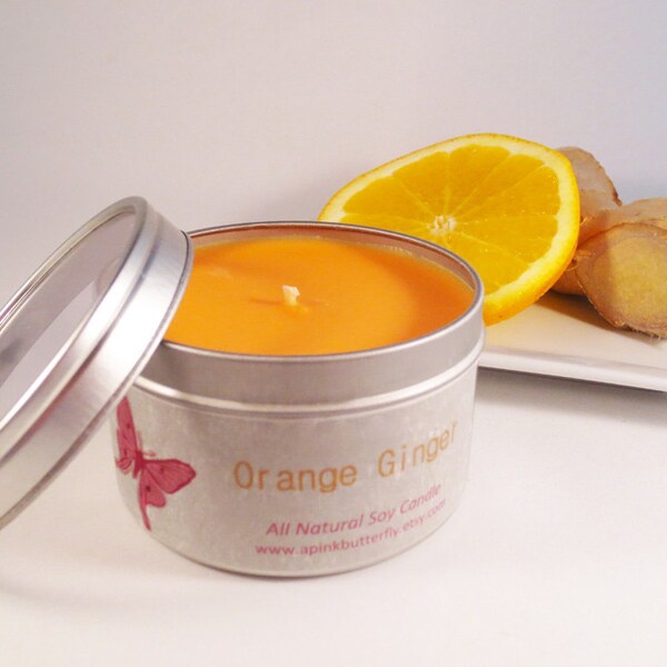 Orange Ginger Soy Candle - 8 oz. tin