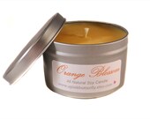 Orange Blossom Soy Candle - 8 oz Scented Handmade Natural Vegan Soy Wax Candle - Eco-Friendly Recyclable Tin