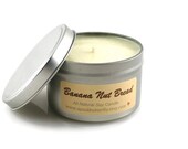 Banana Nut Bread  Soy Candle - 8 oz Scented Handmade Natural Vegan Soy Wax Candle - Eco-Friendly Recyclable Tin