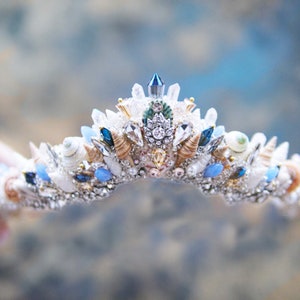 Vintage blue crystal Mermaid Crown with Swarovski crystal details - crystal crown - Bridal crown - hen party - bachelorette - made to order