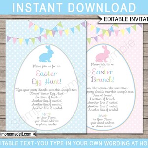 Editable Easter Egg Hunt Invitation Template (Digital Download)