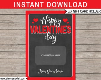 Printable Valentine's Day Gift Card Holder – Editable Name (Digital Download)