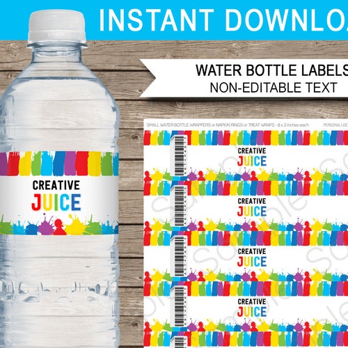 Creative Juice Water Bottle Labels Template Printable Art - Etsy