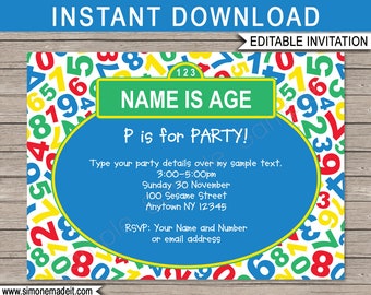 Sesame Street Invitation Template Etsy