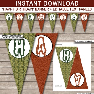 Swamp Party Banner - Happy Birthday Banner - Custom Banner - Swamp Party Decorations - Bunting - INSTANT DOWNLOAD with EDITABLE text