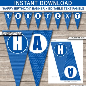 Banner de fiesta en la piscina - Banner de feliz cumpleaños - Banner de fiesta en la piscina personalizado - Decoración de fiesta en la piscina - Bunting - DESCARGA INSTANTE con texto EDITABLE