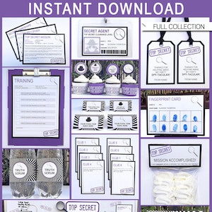 Spy Theme Birthday Party Decorations: Secret Agent Invitations (Printable)