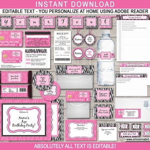 Paquete de plantillas imprimibles de decoración de invitación de búsqueda del tesoro del centro comercial - Colección de kit de paquete completo - DESCARGA INSTANTÁNEA de texto EDITABLE