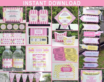 Carnival Birthday Party Decorations: Editable Invitation Bundle (Instant Download)