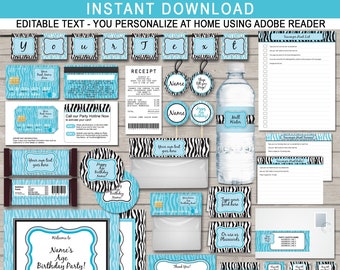Mall Scavenger Hunt Birthday Party Printable Template Bundle (Instant Download)