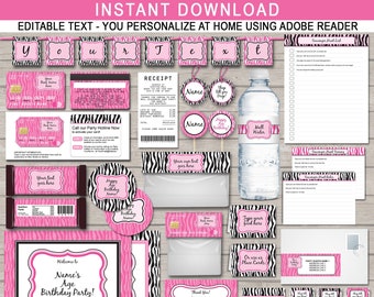 Mall Scavenger Hunt Birthday Party Printable Decorations (EDITABLE, Instant Download)