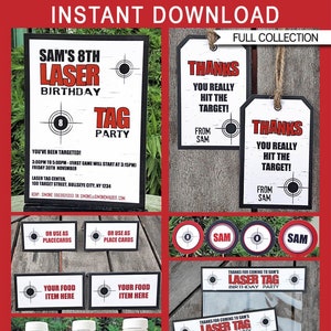 Printable Laser Tag Template Bundle - Birthday Party Theme Decorations ...