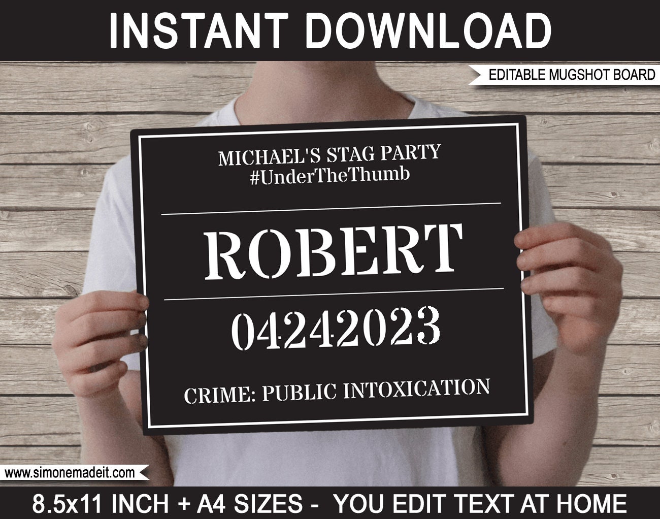 Mugshot Sign Board Photo Booth Prop Mug Shot Police Party, Murder Mystery,  Cops & Robbers, Stag, Spy INSTANT DOWNLOAD EDITABLE - Etsy UK