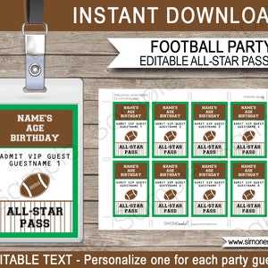 Football Party Template Bundle Invitation Printable Birthday Decoration Pack Package Kit Set Collection EDITABLE TEXT DOWNLOAD image 4