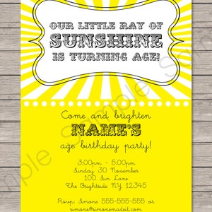 Sunshine Theme Party Decorations Invitation Template Bundle full Collection, Pack, Package, Set, Kit INSTANT DOWNLOAD EDITABLE text image 4
