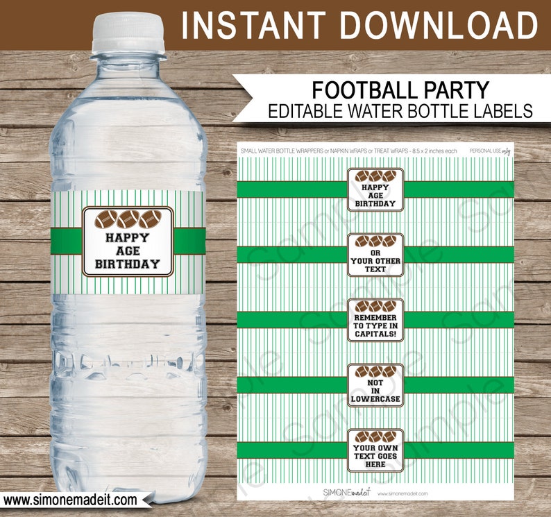 Football Party Template Bundle Invitation Printable Birthday Decoration Pack Package Kit Set Collection EDITABLE TEXT DOWNLOAD image 7