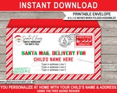 Santa Envelope Template Printable - Christmas Mail Santas Workshop North Pole - INSTANT DOWNLOAD with EDITABLE Name & Address Il_170x135