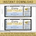 Movie Ticket Template Gift Certificate Voucher Birthday Movie Night ...