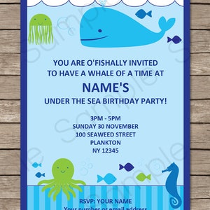 Under the Sea Birthday Party Invitation Decorations Printable Templates full Ocean Theme Package INSTANT DOWNLOAD with EDITABLE text image 3