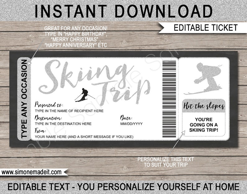 Ski Holiday Vacation EDITABLE Text Printable Surprise Skiing Trip ski-holiday-vacation-editable-text-printable-surprise-skiing-trip
