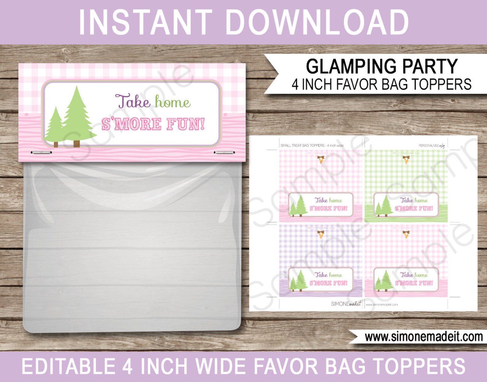 Glamping Party Templates With Invitation Printable Camping - Etsy