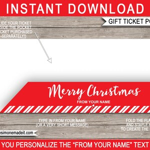 Druckbare Tasche für Weihnachtsgeschenkkarten, Gutscheine - Geben Sie Ihren Namen und Ihren Druck ein - Frohe Weihnachten - SOFORTIGER DOWNLOAD - EDITIERBARER Text