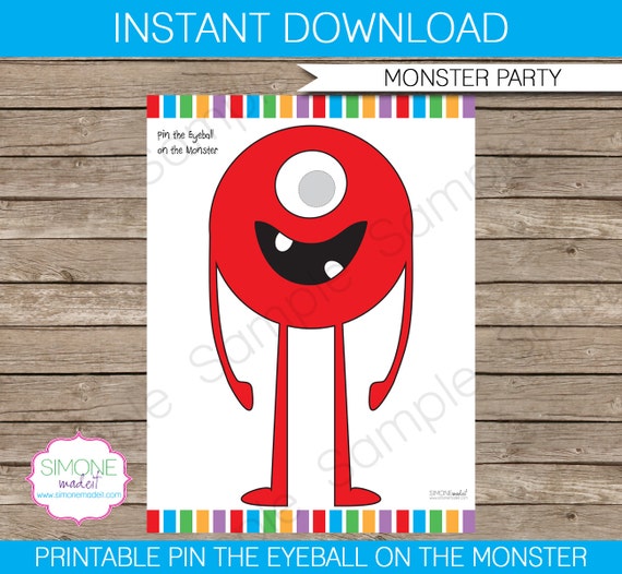 Pin The Eye On The Monster Game 18 X 24 Inches Pdf File