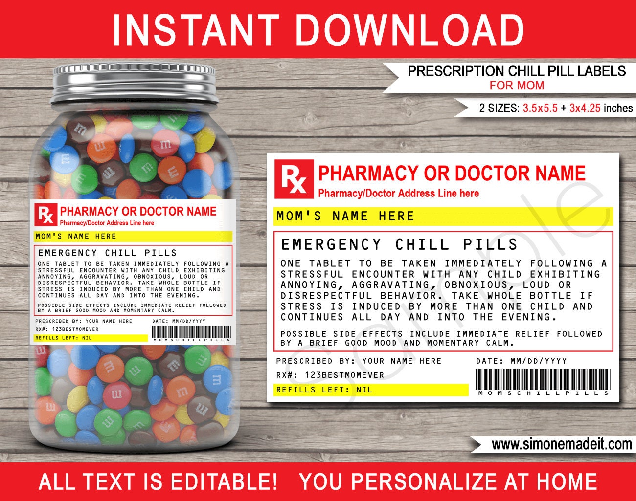 Free Printable Chill Pill Label