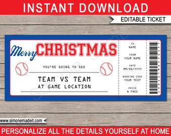 baseball game ticket christmas gift surprise ticket to etsy israel