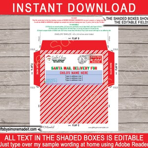 Santa Envelope Template Printable - Christmas Mail Santas Workshop ...