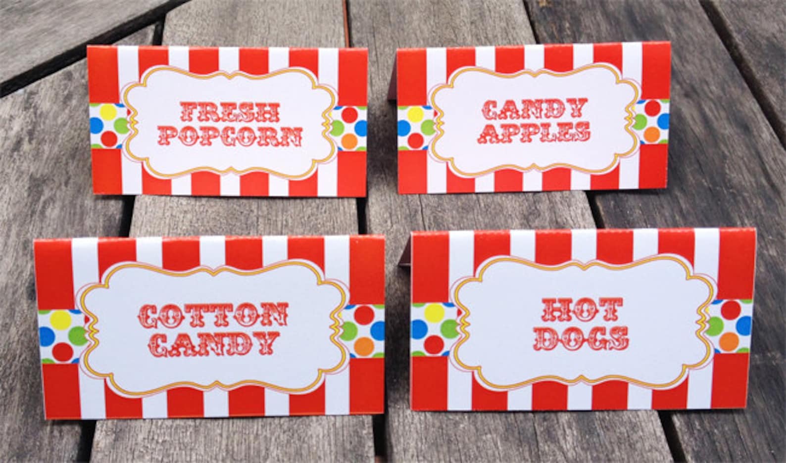 Carnival Food Labels Circus Food Labels Carnival Theme | Etsy