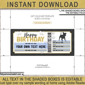 Dog Gift Certificate Template Printable Pet Puppy Birthday Voucher Dog Gift Certificate Template Printable Pet Puppy Birthday Voucher