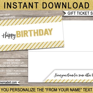 Druckbare Hülle / Umschlag für Geburtstagsgeschenkkarten Gutscheine - alles Gute zum Geburtstaggeschenk - INSTANT DOWNLOAD mit EDITIERBARE Text - Sie bearbeiten & drucken