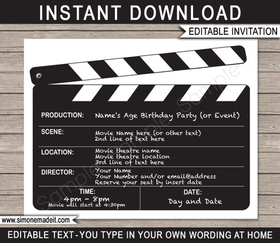 movie-invitation-template-printable-birthday-party-invite-etsy-india